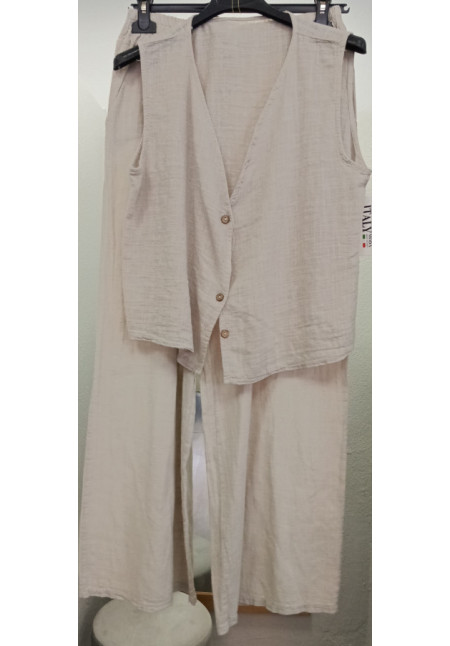Conjunto Alba Boho- chic, chaleco/pantalón 