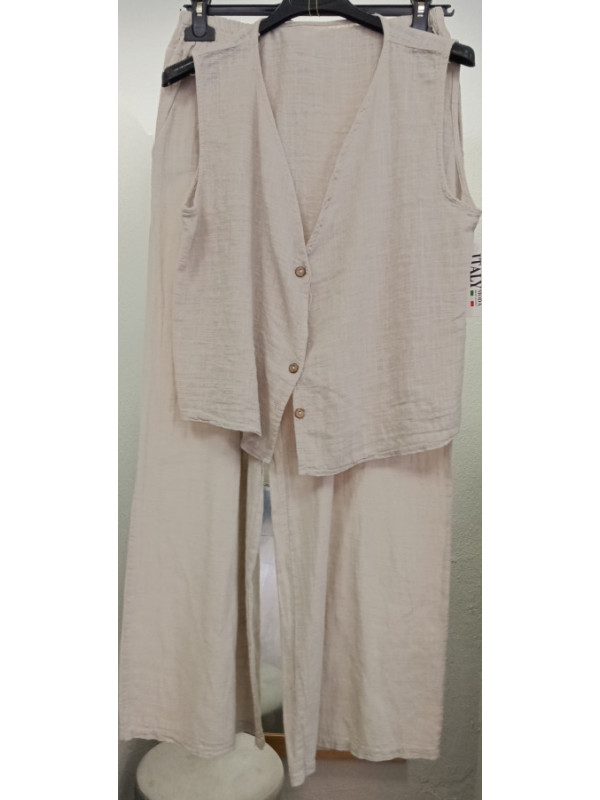 Conjunto Alba Boho- chic, chaleco/pantalón 