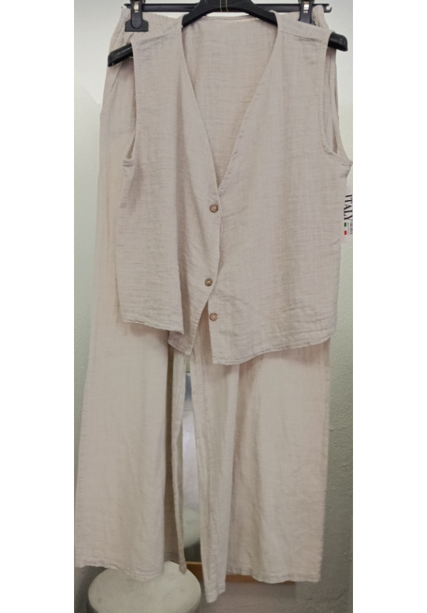 Conjunto Alba Boho- chic, chaleco/pantalón 