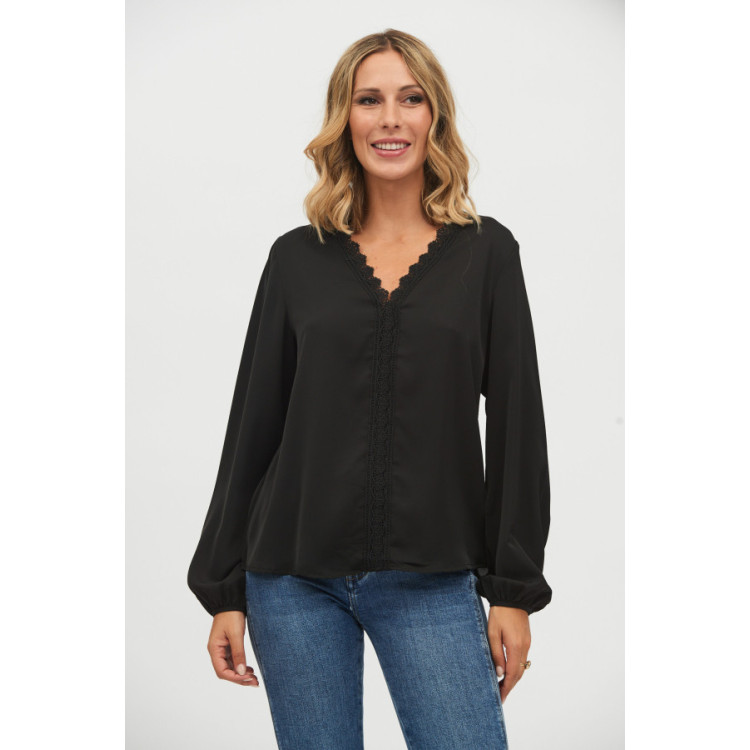 Blusa Negra Encaje