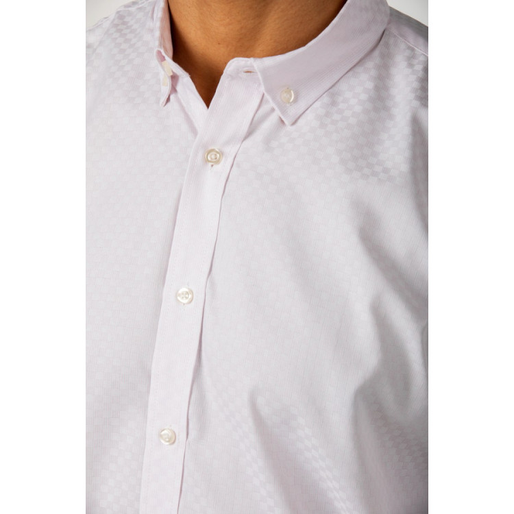 Camisa Regular Fit Cuadritos Rosas